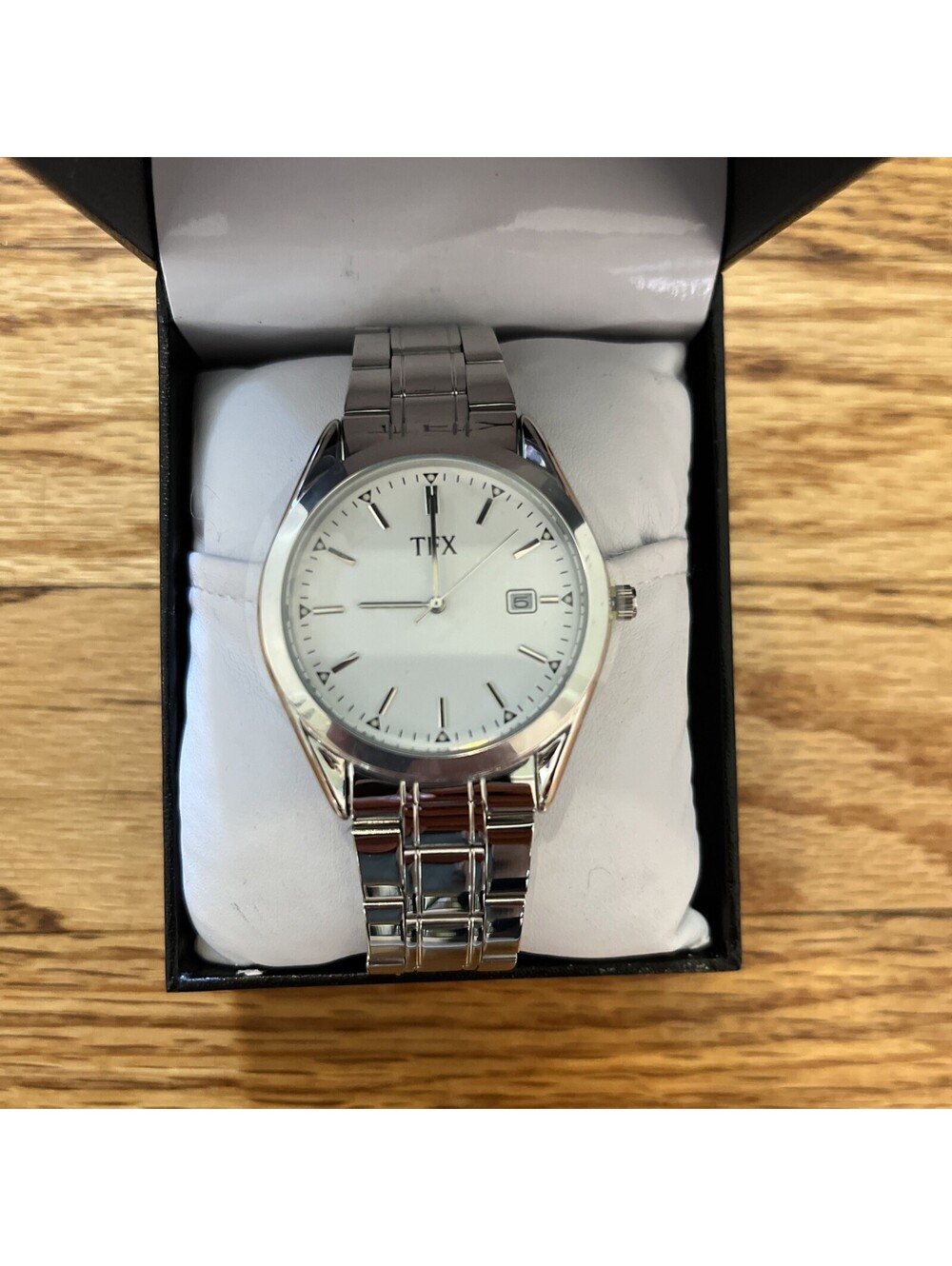 TFX Men's Watch by Bulova 36B100 Stainless Steel Silver Tone Date White Dial